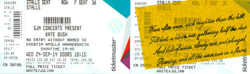 Kate Bush Ticket